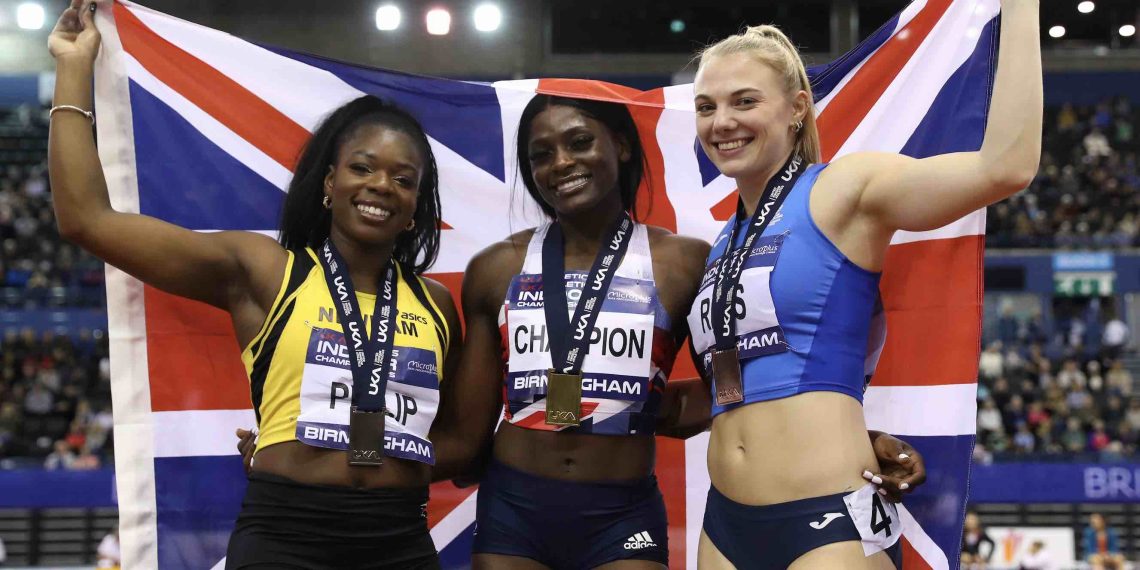 The Women's 60 meters at the 2023 British Athletics Indoor Champs ...